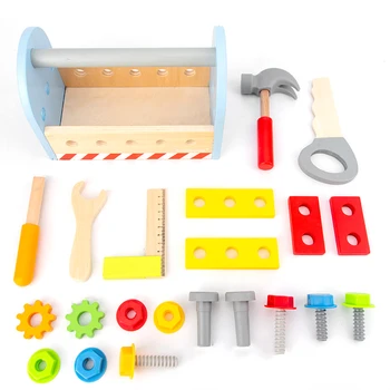Детский деревянный набор инструментов для ролевых игр, игрушка-головоломка Монтессори, набор для разборки, Многофункциональный инструмент для ремонта, подарок для мальчика
