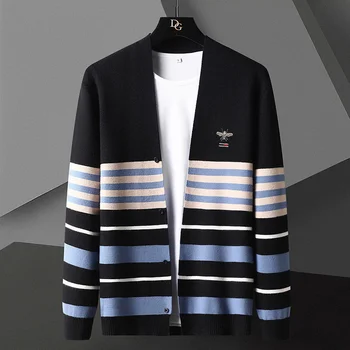 качественный дизайн, модный красивый кардиган 2023, весенне-осенний новый корейский свитер, мужское пальто