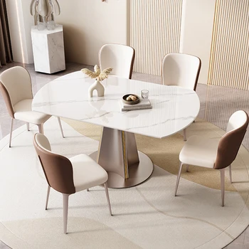 Небольшой Мраморный Обеденный стол В Центре кухни, Современный обеденный стол на полу, Роскошная Квартира, Офис, Белая мебель для дома Comedor WSW40XP